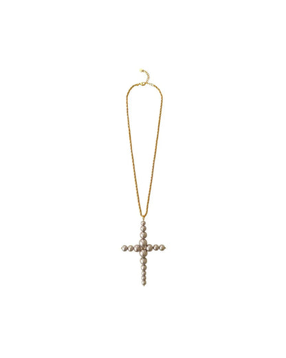 PEARL CROSS NECKLACE