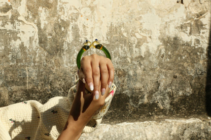 Peacock Glass Bangle