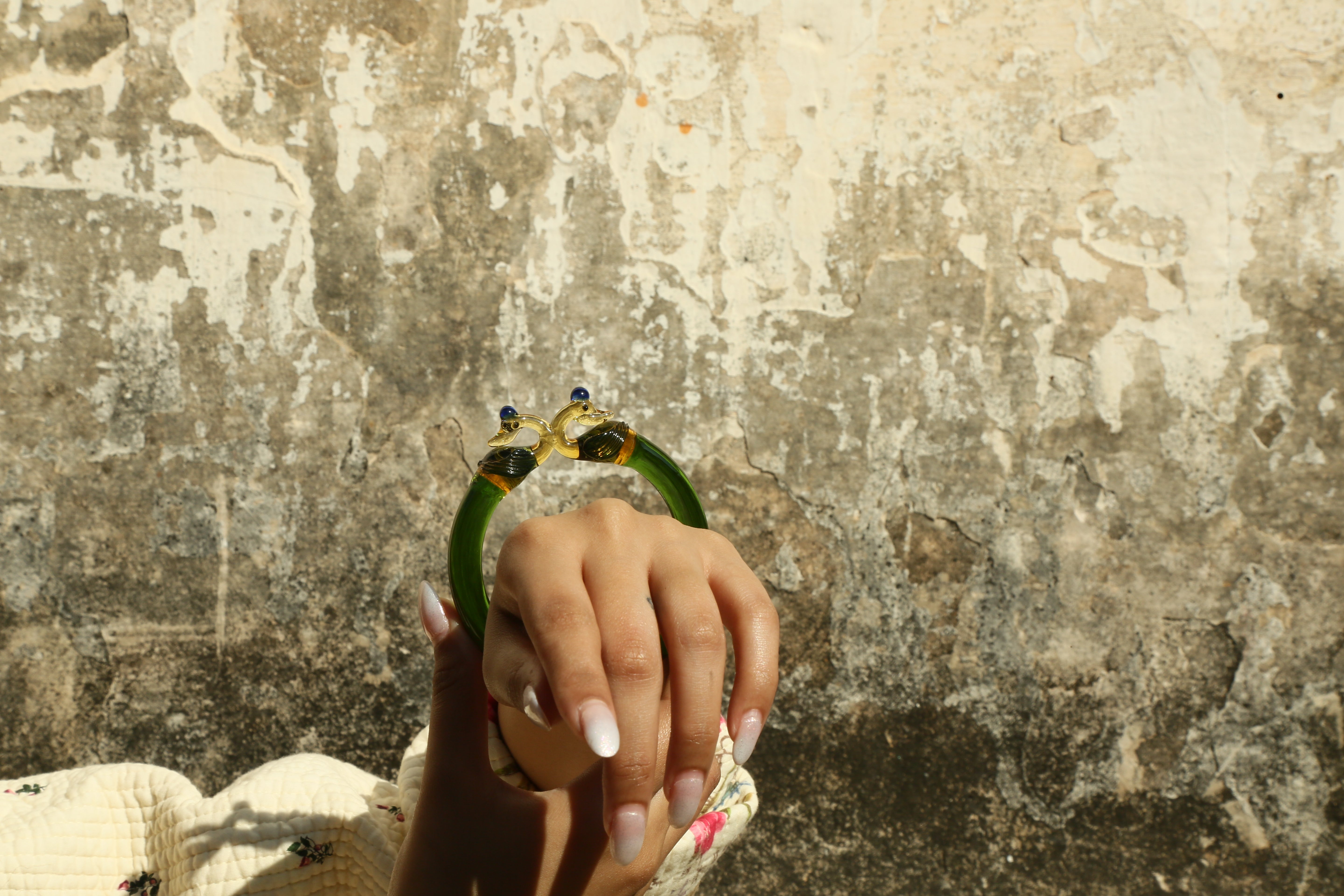 Peacock Glass Bangle