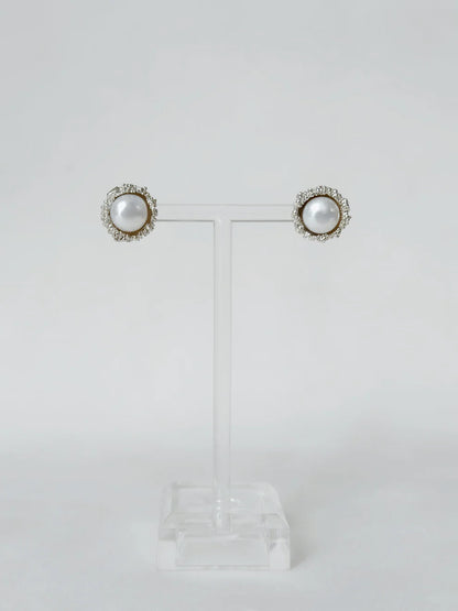 Pearl Cup Studs Silver