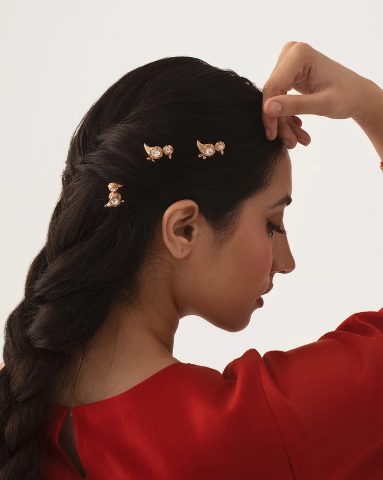 Polki Chiraiya Hairpins (set of 5)