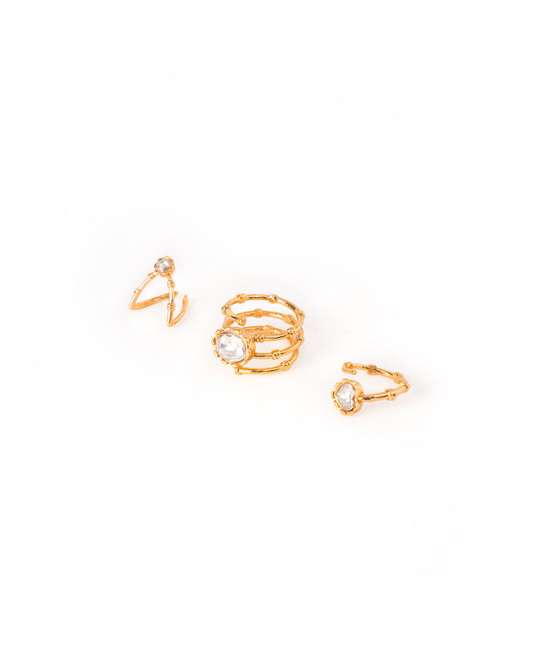Polki Dilbar Ring Stack (set of 3)
