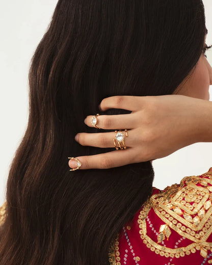 Polki Dilbar Ring Stack (set of 3)