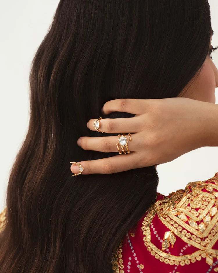 Polki Dilbar Ring Stack (set of 3)