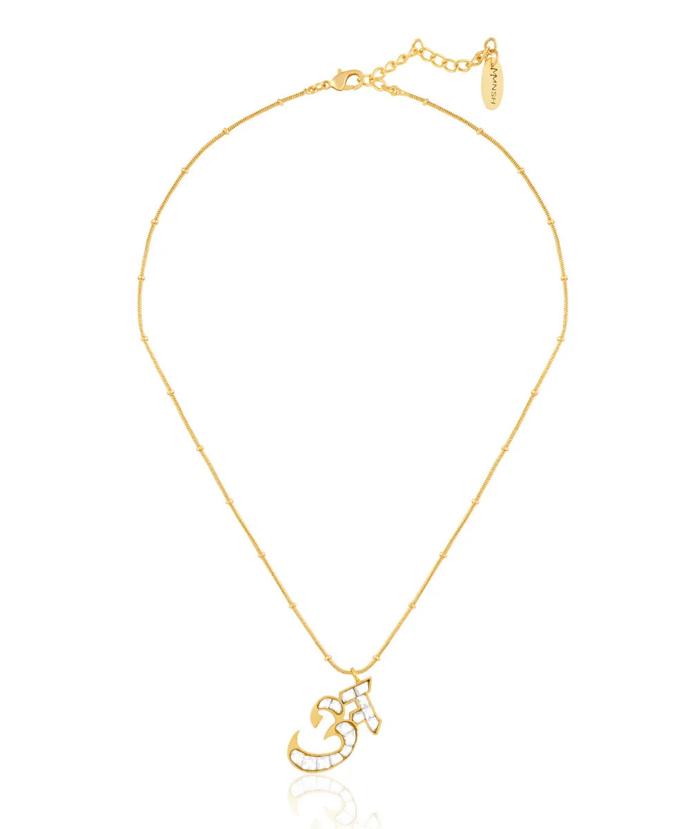 Polki Initial Necklace -A