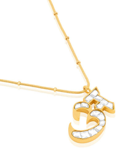 Polki Initial Necklace -A