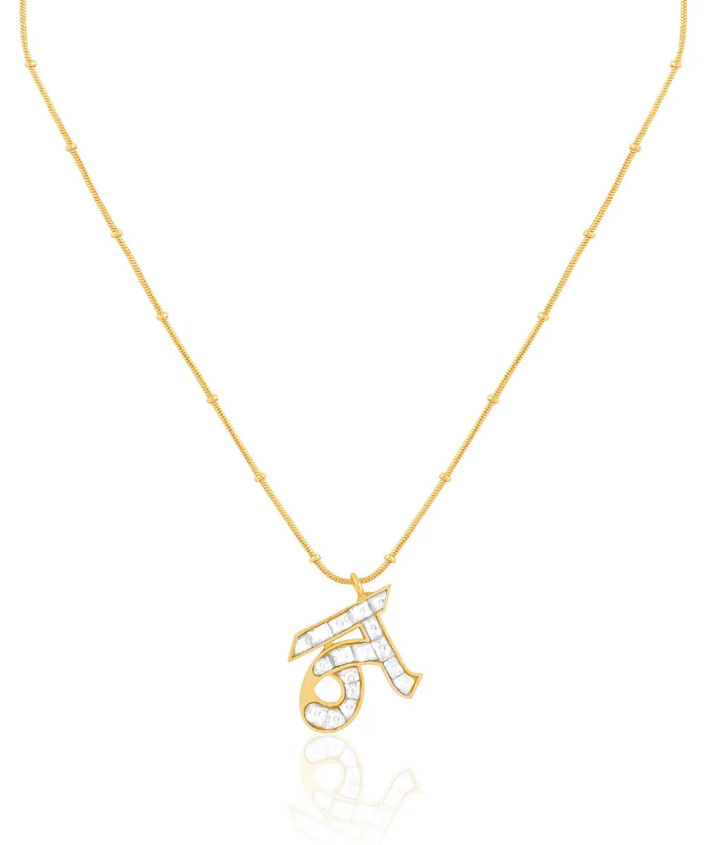 Polki Initial Necklace -N
