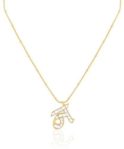 Polki Initial Necklace -N