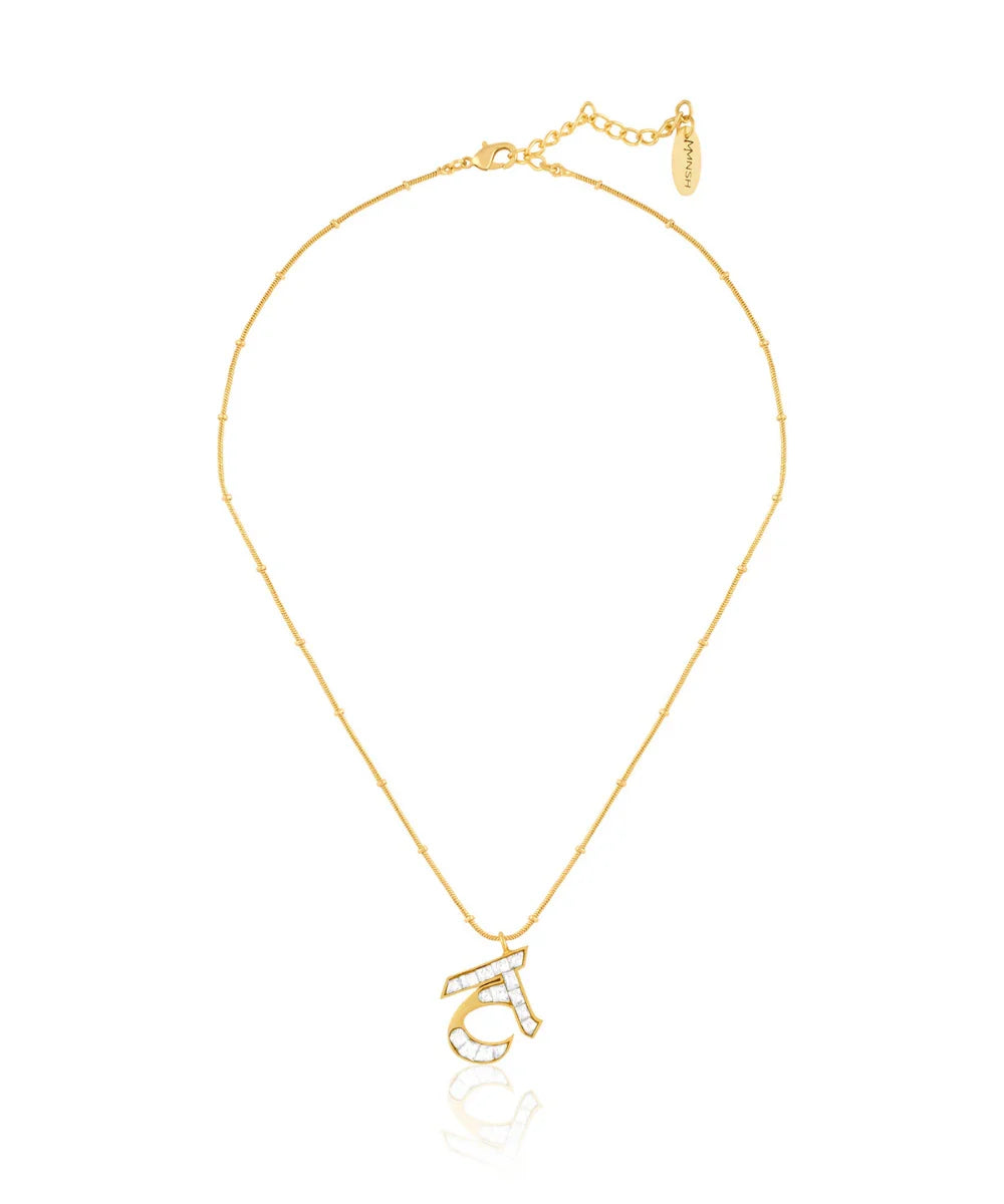 Polki Initial Necklace-T