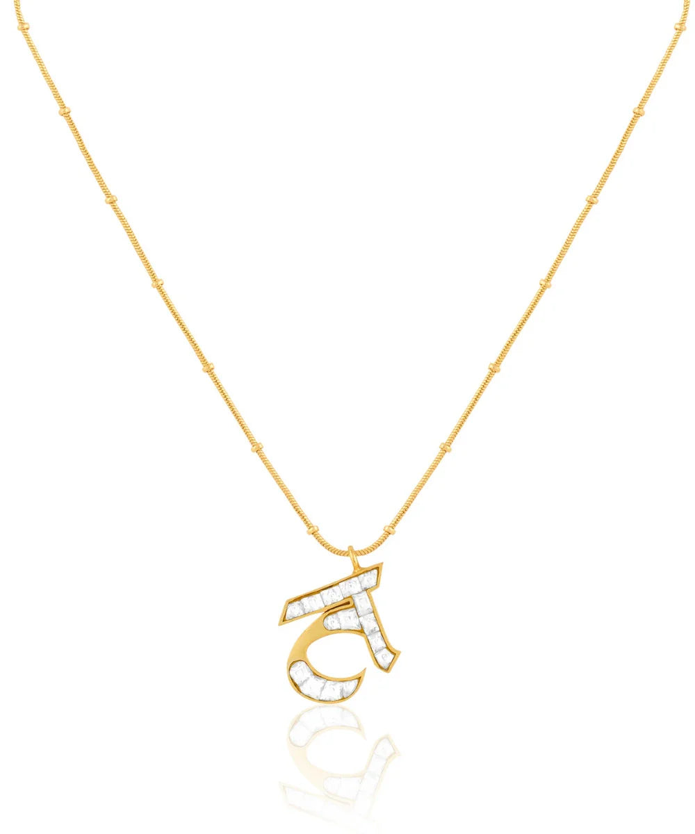 Polki Initial Necklace-T