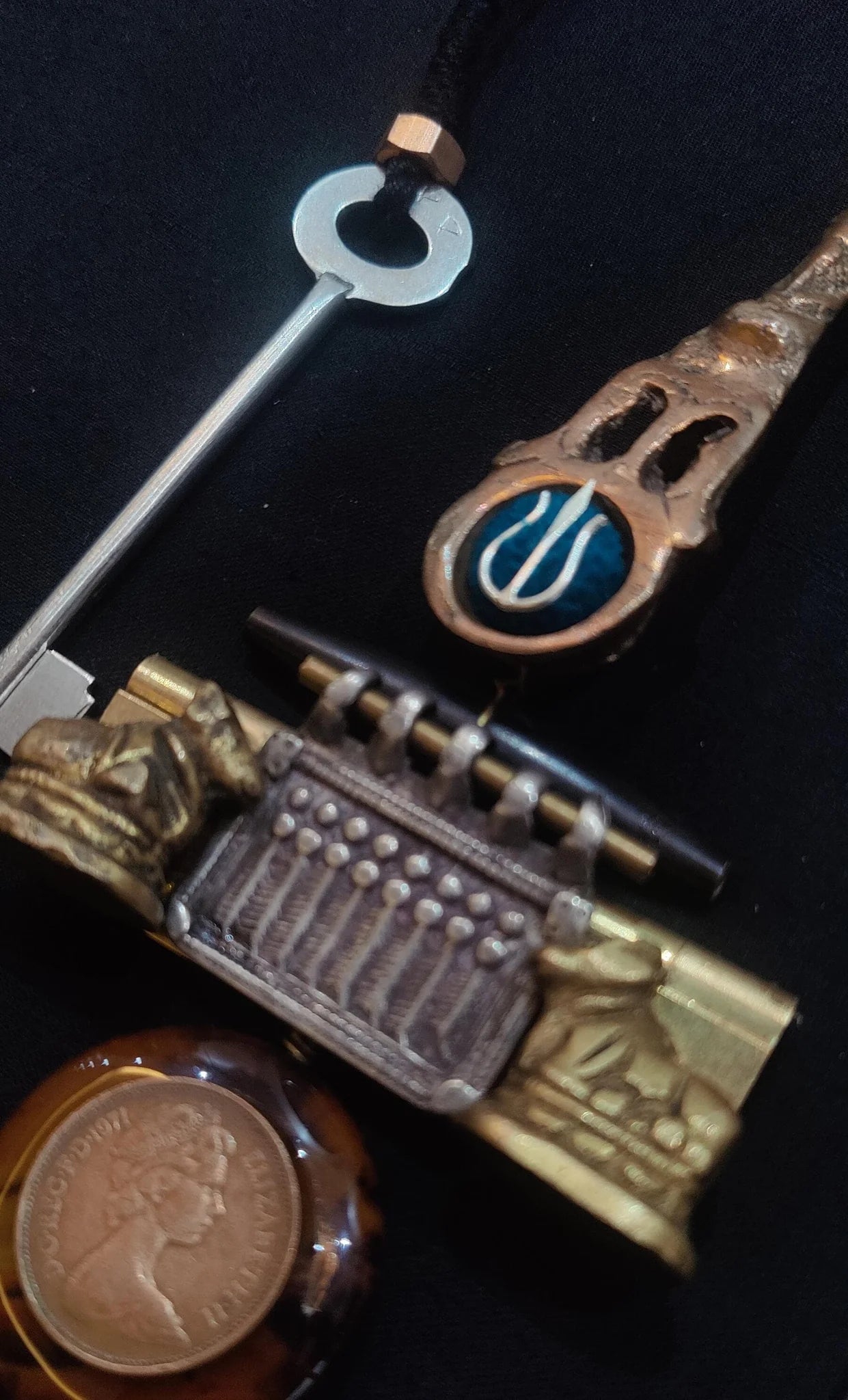 Pooja spoon necklace with Nandi