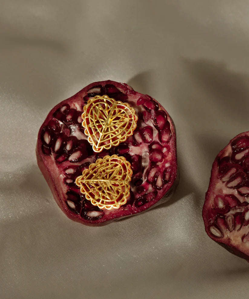 Rakaan Heart-Shaped Minimal Studs — Gold Finish
