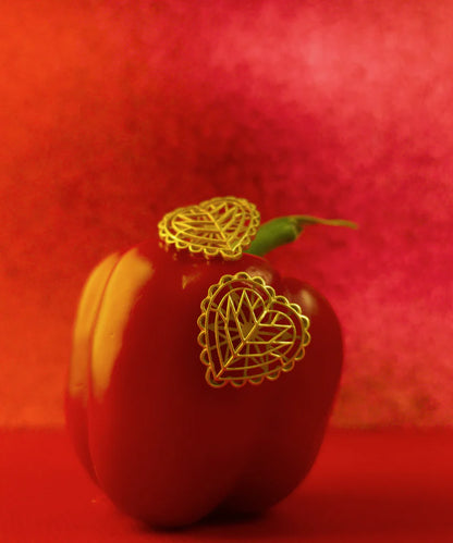 Rakaan Heart-Shaped Minimal Studs — Gold Finish