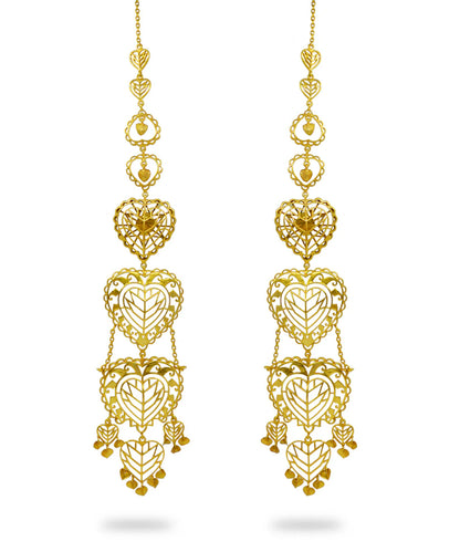 Rakaan Oversized Heart Earrings — Gold Finish