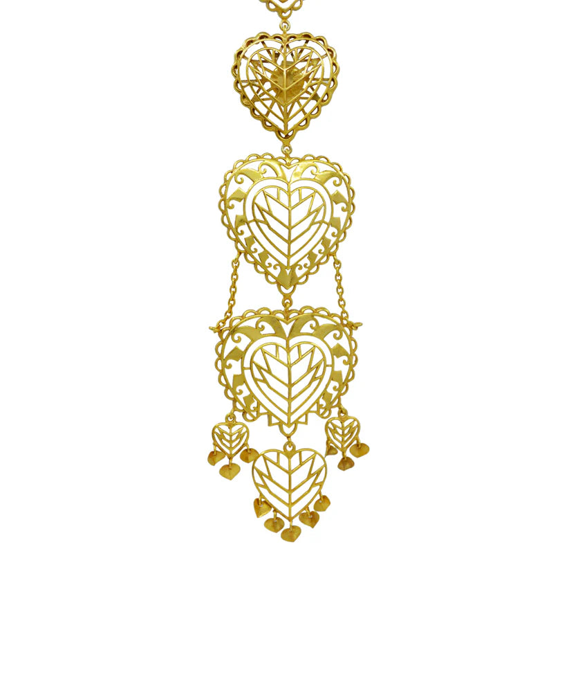 Rakaan Oversized Heart Earrings — Gold Finish