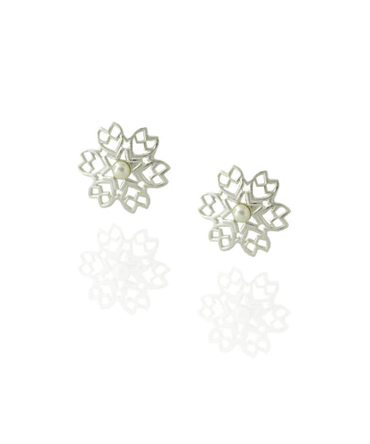 Rakaan Ranjha Stud Earrings — Silver Finish