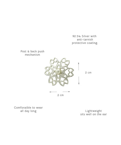 Rakaan Ranjha Stud Earrings — Silver Finish