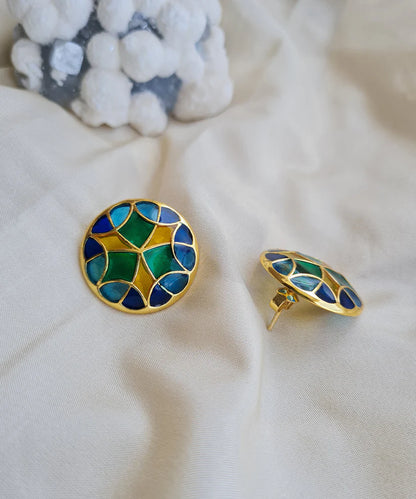 Rama Green Kaleidoscope Stud Earrings