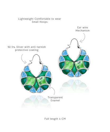 Rama Green Kaleidoscope Varichrome Hoop Earrings