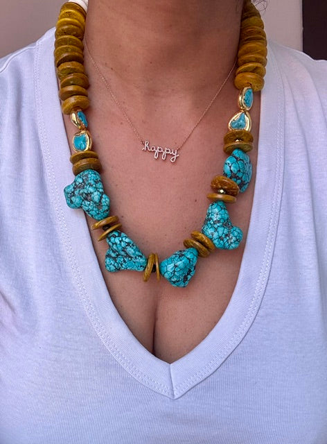 Raw turquoise Pendant