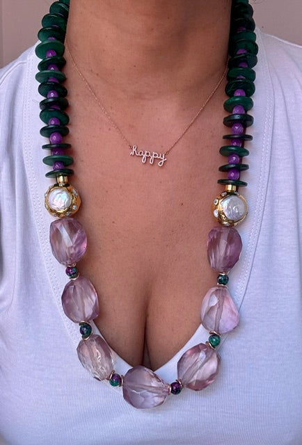 Resin beads with gold plated Pendant