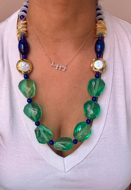 Resin beads with gold plated Pendant