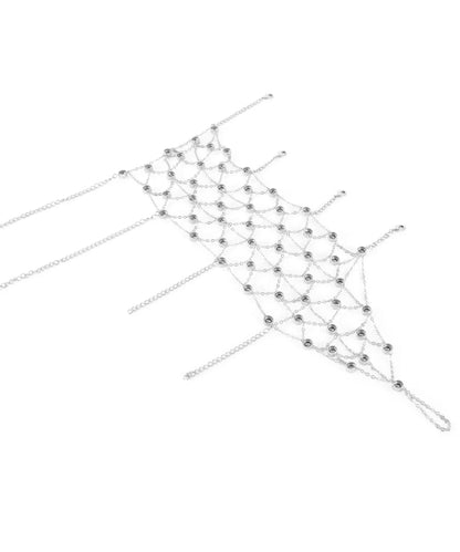 Rhinestone Jaal Hand Harness (Silver)