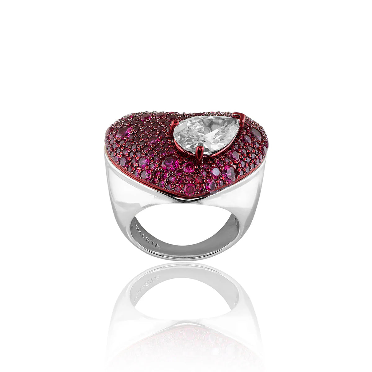 Rosy Ruby Heart Ring