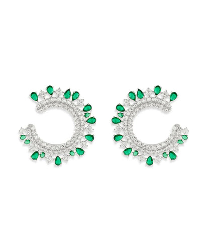 Royal crescent Emerlad diamond earring