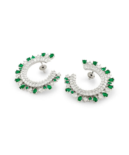 Royal crescent Emerlad diamond earring