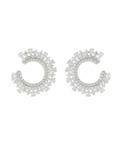 Royal crescent diamond earring