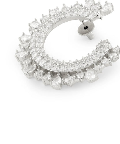 Royal crescent diamond earring