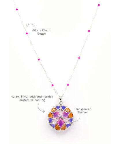 Rust Pink Kaleidoscope Treasure Pendant