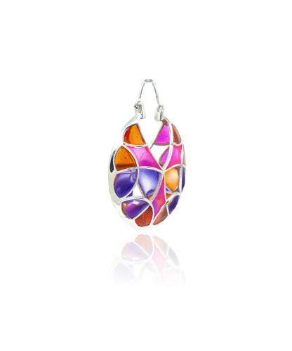 Rust Pink Kaleidoscope Varichrome Hoop Earrings