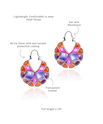 Rust Pink Kaleidoscope Varichrome Hoop Earrings