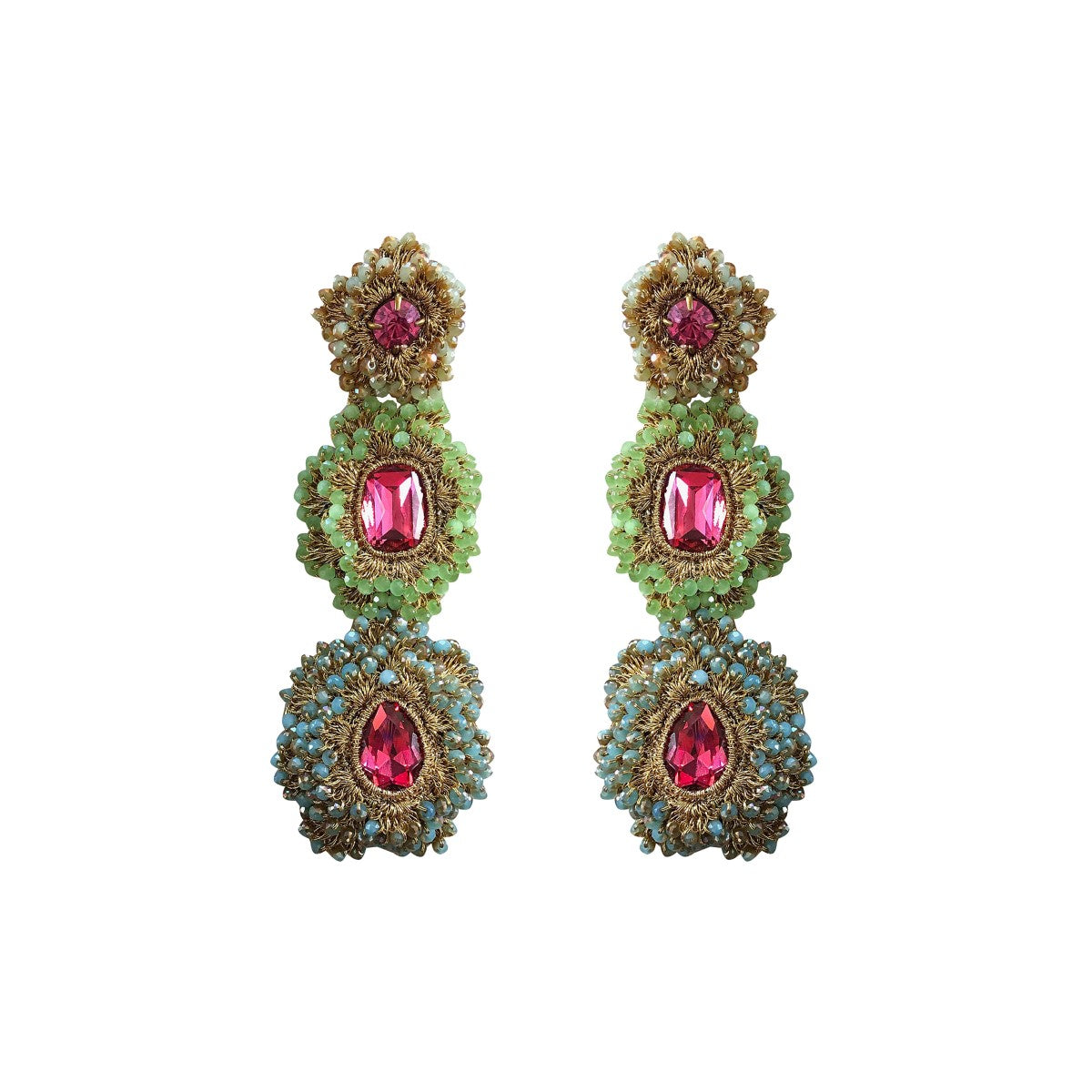 Abigail Triple Drop Statement Earrings