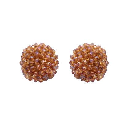 Mindi Crystal Crochet Button Earrings