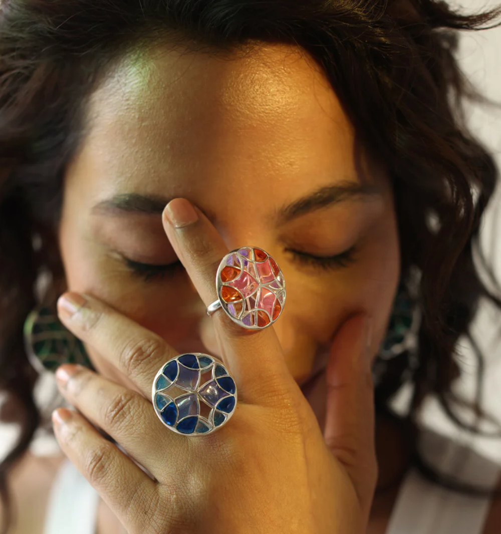 BLUE KALEIDOSCOPE RING