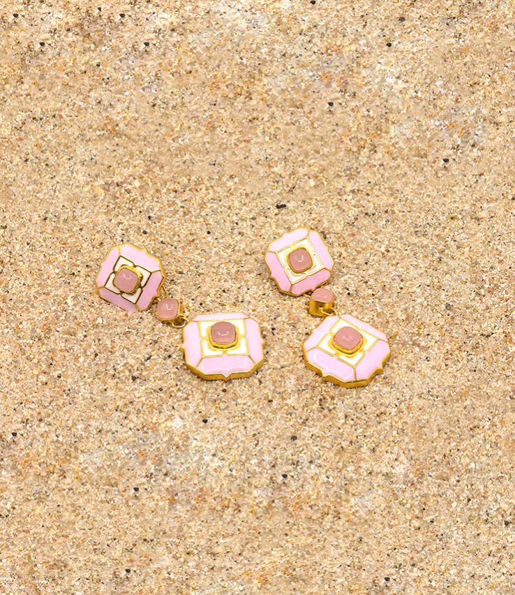 SERENE DANGLE EARRINGS PINK