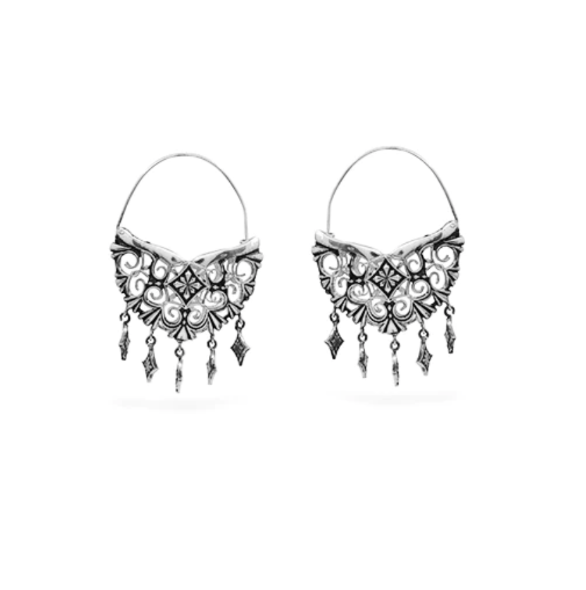 THAR - BALI HOOP EARRINGS SILVER