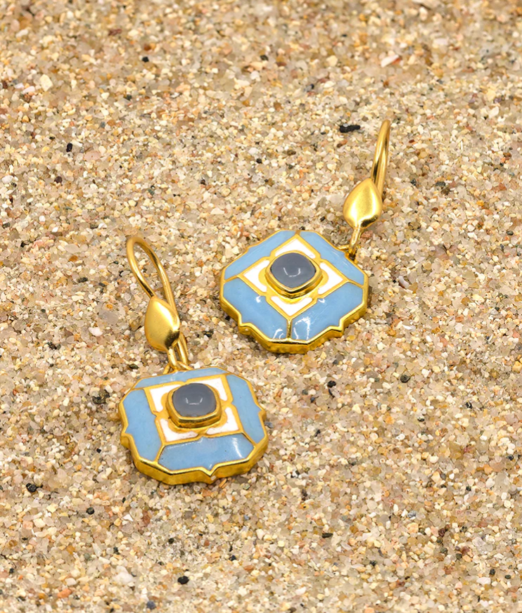 SEA BREEZE HOOK EARRINGS BLUE