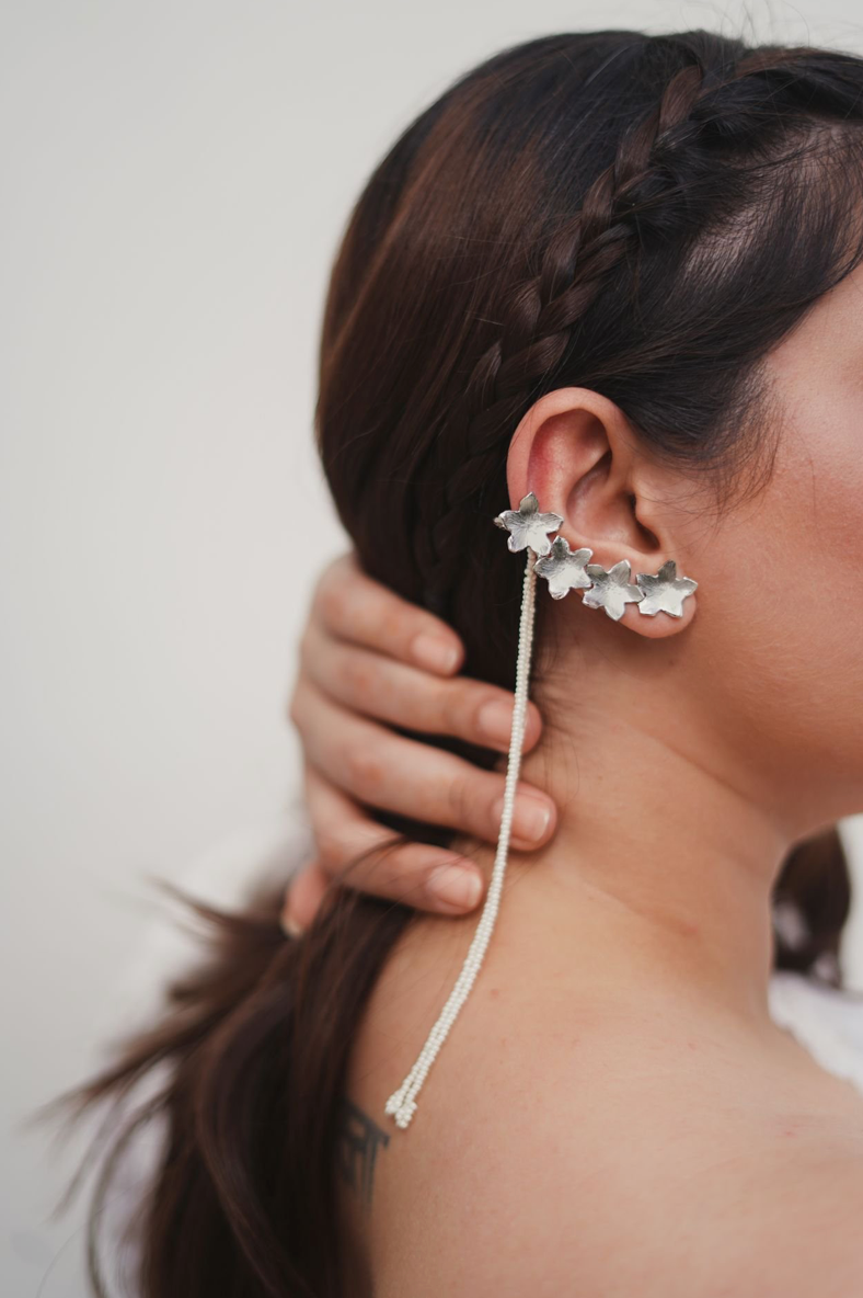 MOGRA CUFFS - SILVER EARRINGS