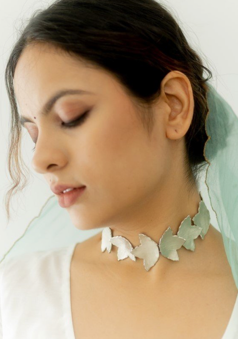 MOGRA PATTI CHOKER SILVER