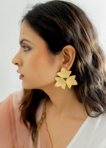 MOGRA STUDS GOLDEN EARRINGS