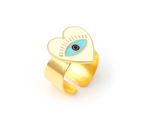 Load image into Gallery viewer, HEART EYE ADJUSTABLE RING - IVORY GOLD
