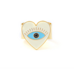 Load image into Gallery viewer, HEART EYE ADJUSTABLE RING - IVORY GOLD
