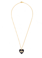 Load image into Gallery viewer, HEART EYE ENAMEL NECK CHAIN - BLUE GOLD
