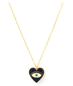 Load image into Gallery viewer, HEART EYE ENAMEL NECK CHAIN - BLUE GOLD
