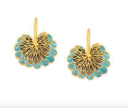 LEAF EARRINGS - COBALT & BLACK