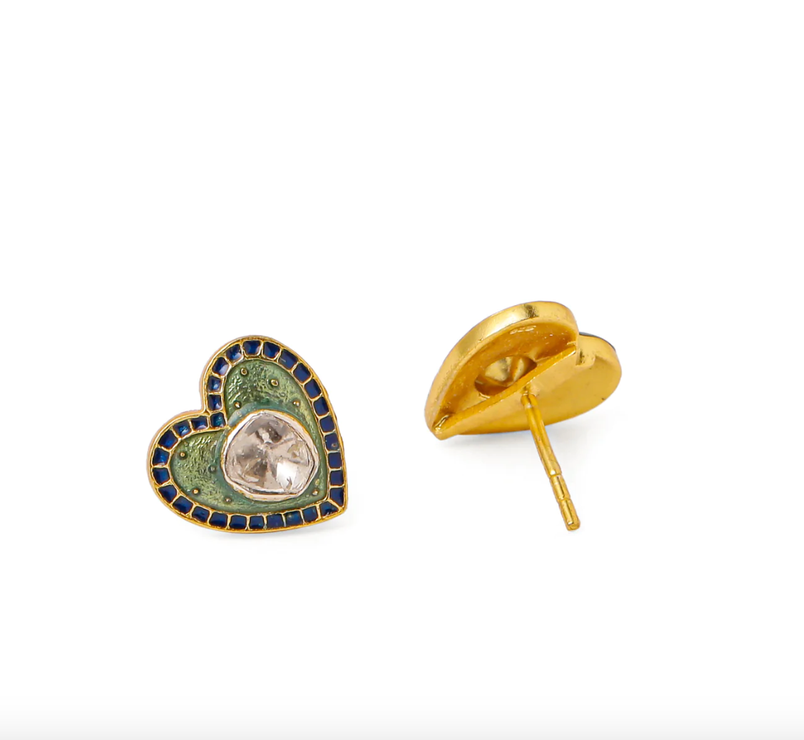 DIL POLKI STUDS - GREEN